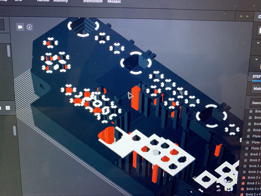 Putting the top on, supported by MANY pillars strewn about inside