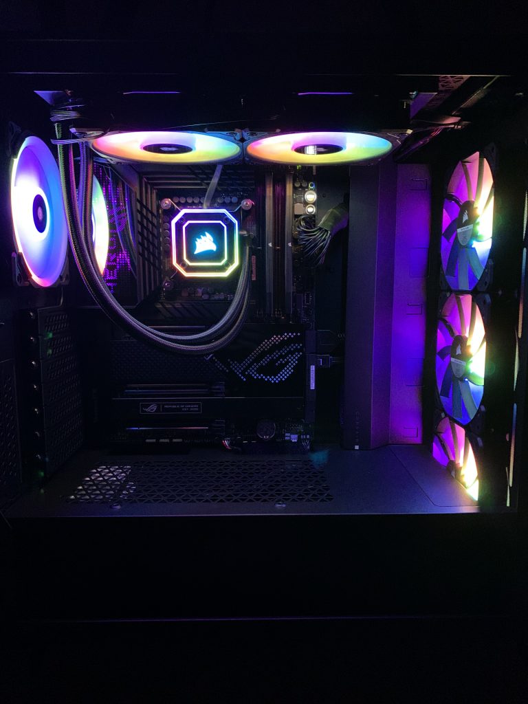 Photo of computer on all lit up