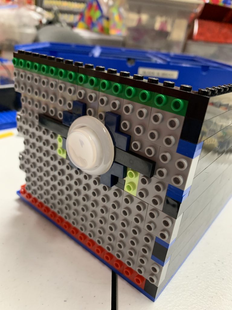 Photo of the button placed within a chassis