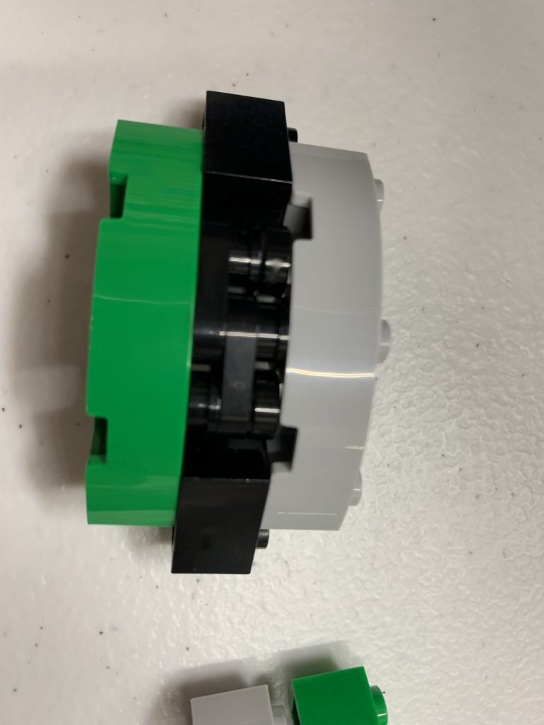 Photo of brick design 3, curved, but space tightened up.