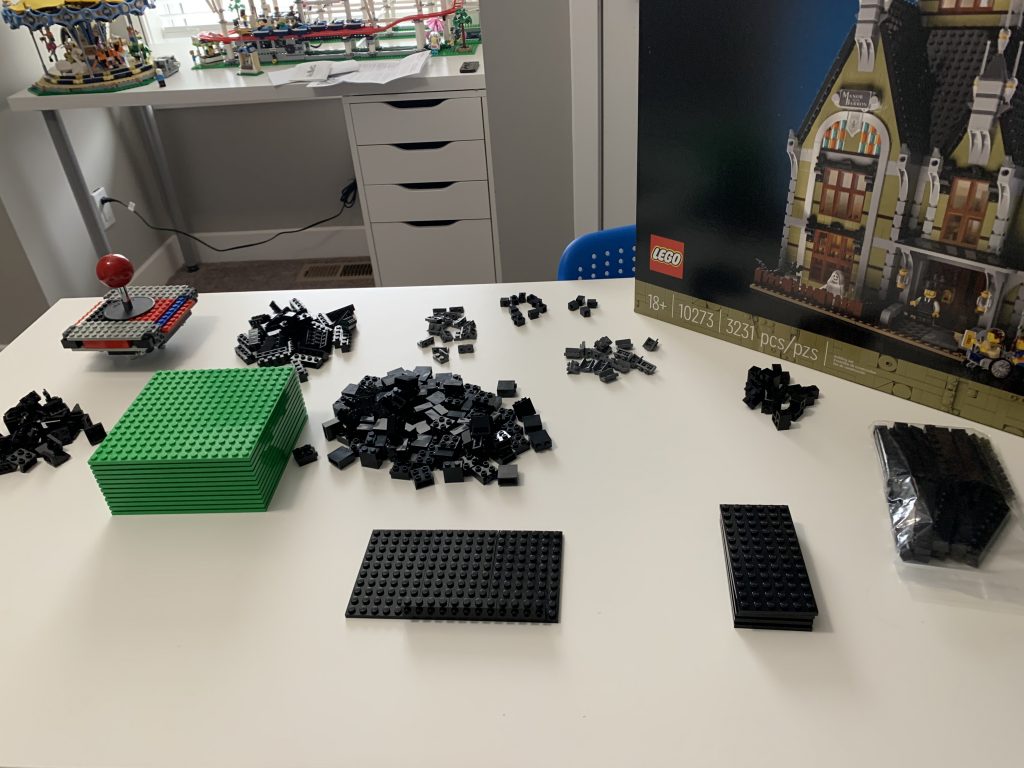 Beginning the build, photo of the first shipment of LEGO bricks that arrived