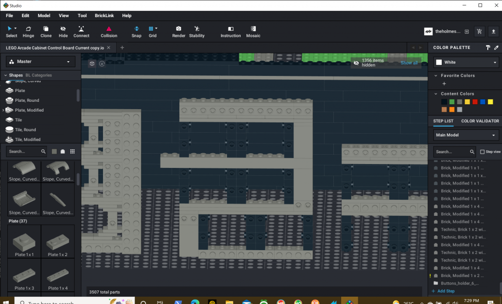 Screenshot of software showing the solution that I liked best.