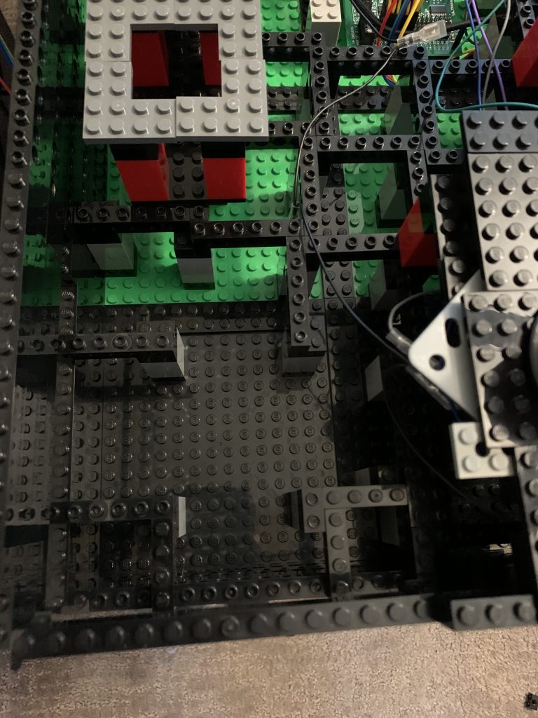 Photo showing the structure modifications required to hold the cup holders.