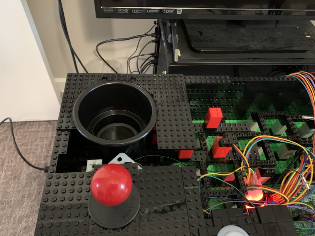 Photo of the first cup holder installed.