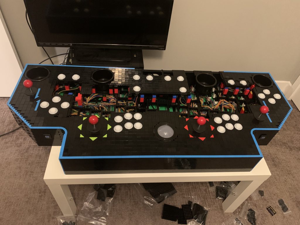 Photo of control panel now more fully tiled and all 4 cup holders installed.