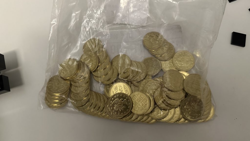 Photo of bag of tokens