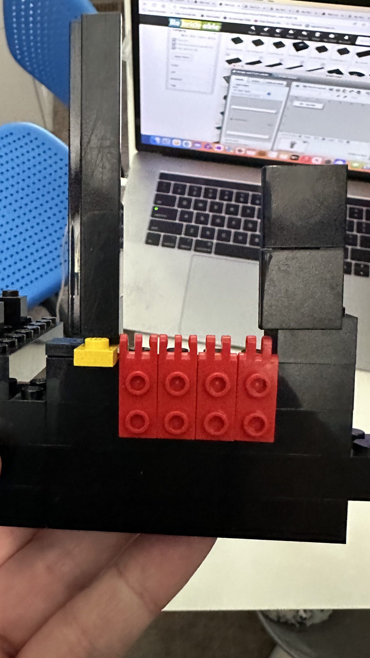 Picture taken of early prototype build to hold reject buttons