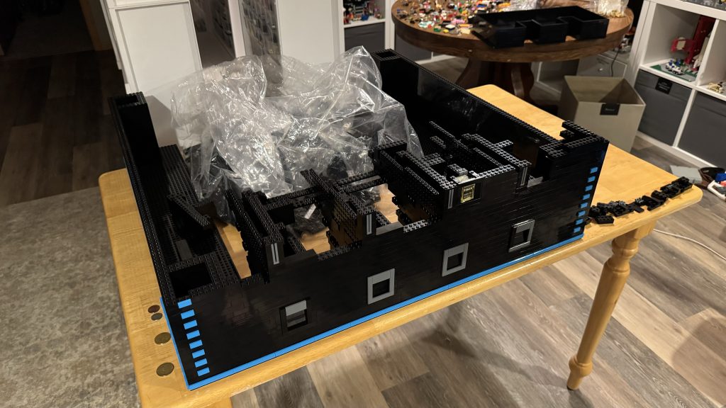 Photo showing the almost finished coin chute section of the arcade cabinet