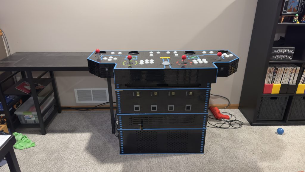 Picture of arcade cabinet fully assembled thus far