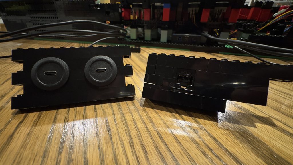 USB-C and ethernet jack modules built with brick