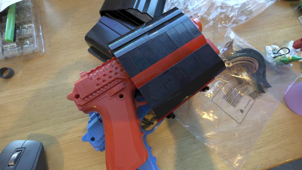 Picture showing the gun sheathed into the holster.