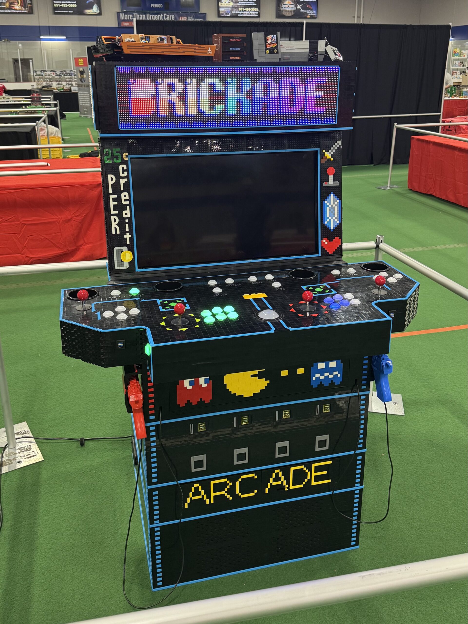 Photo showing the completed version of the arcade cabinet.